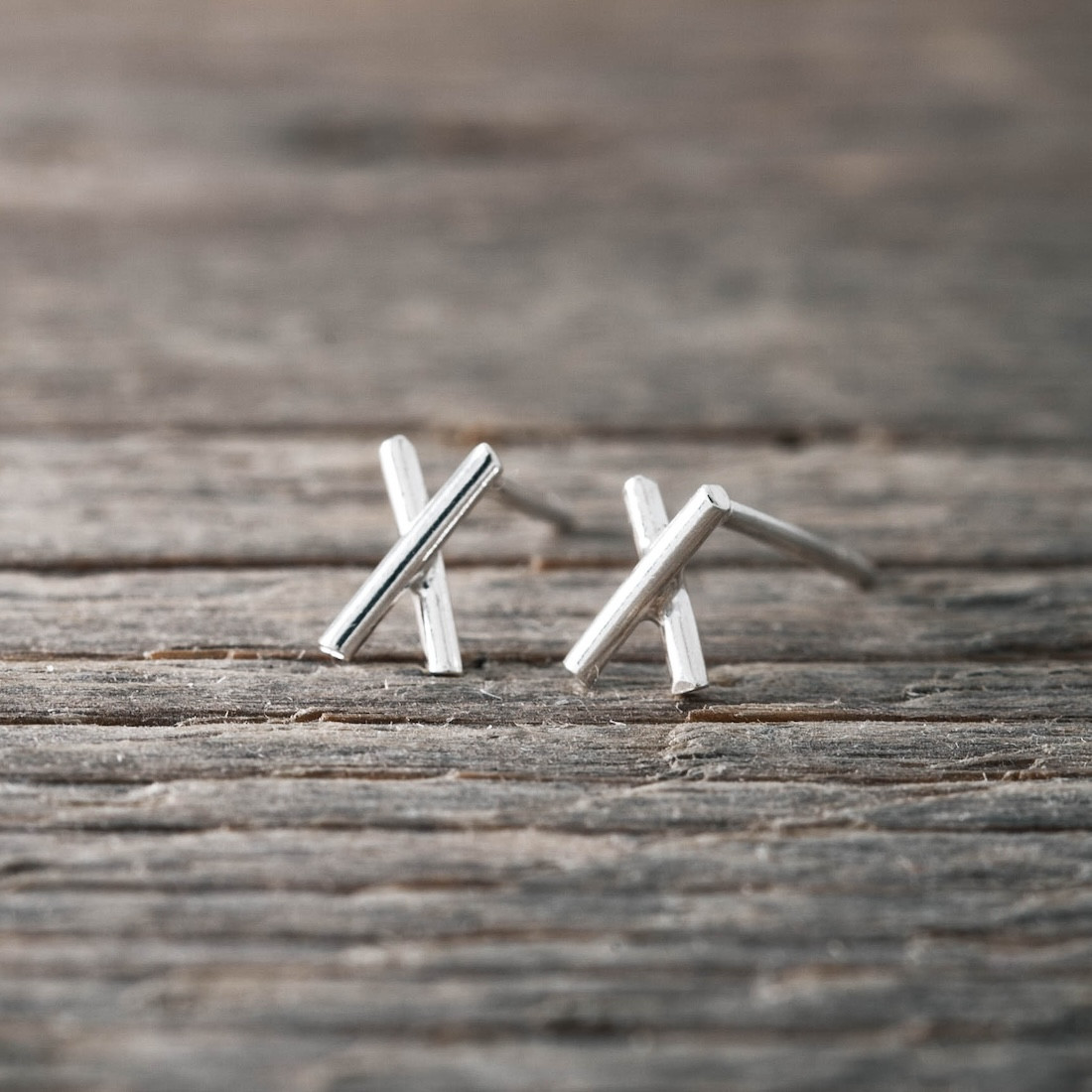 Silver earrings X