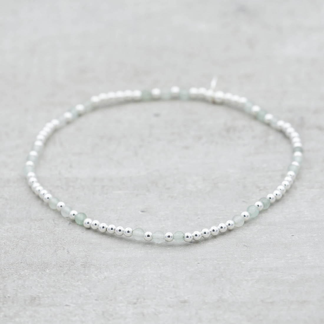 Silver bracelet jade