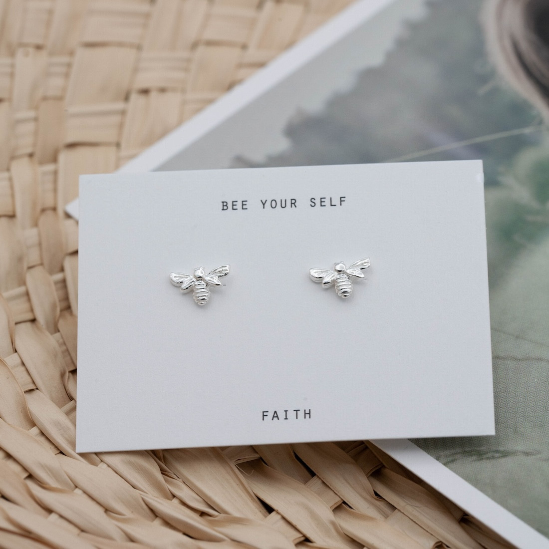 Silver earrings Bee Your Self