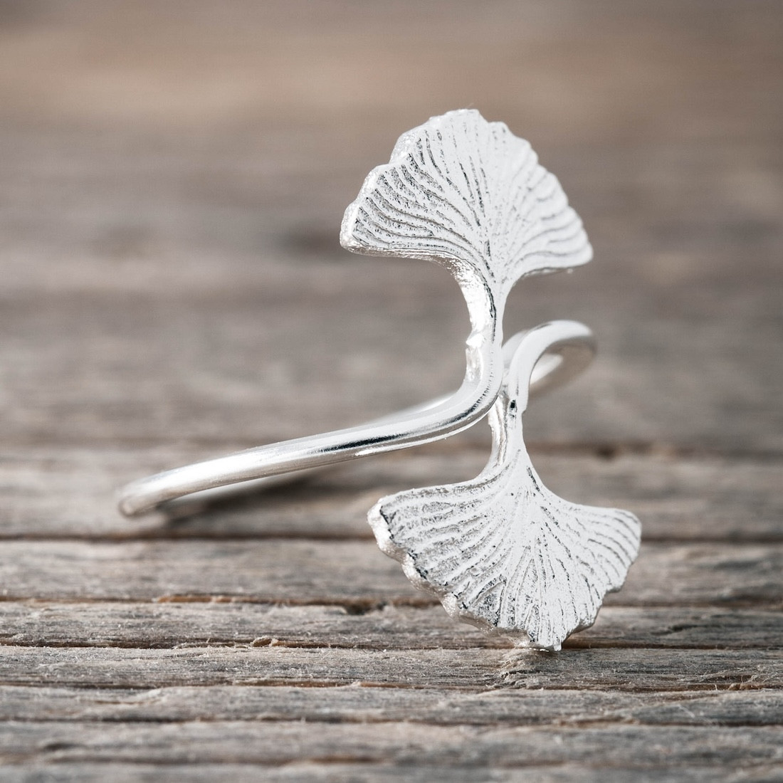 Silverring Ginkgoblad