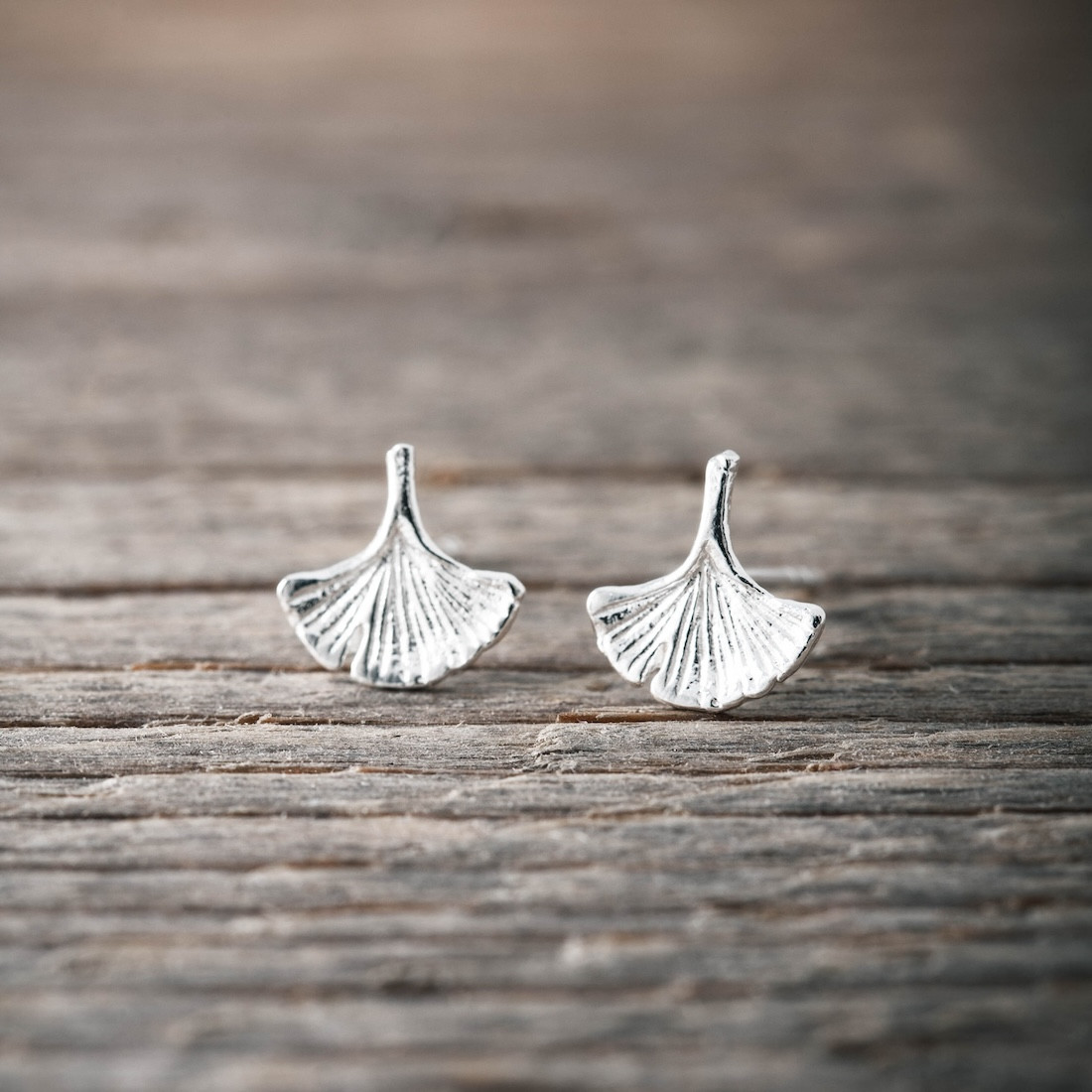 Silverörhängen Ginkgo leaf