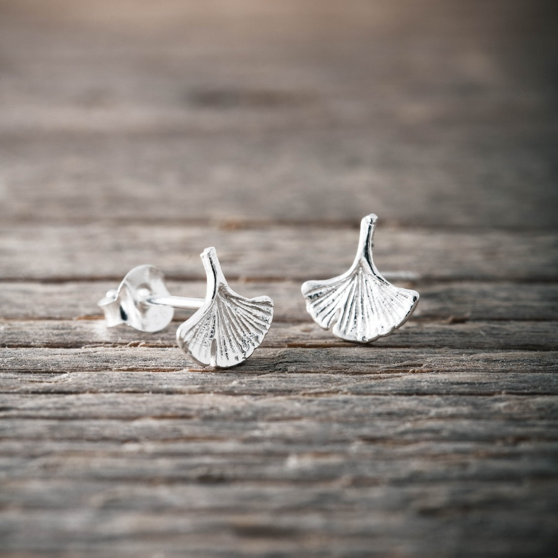 Silverörhängen Ginkgo leaf
