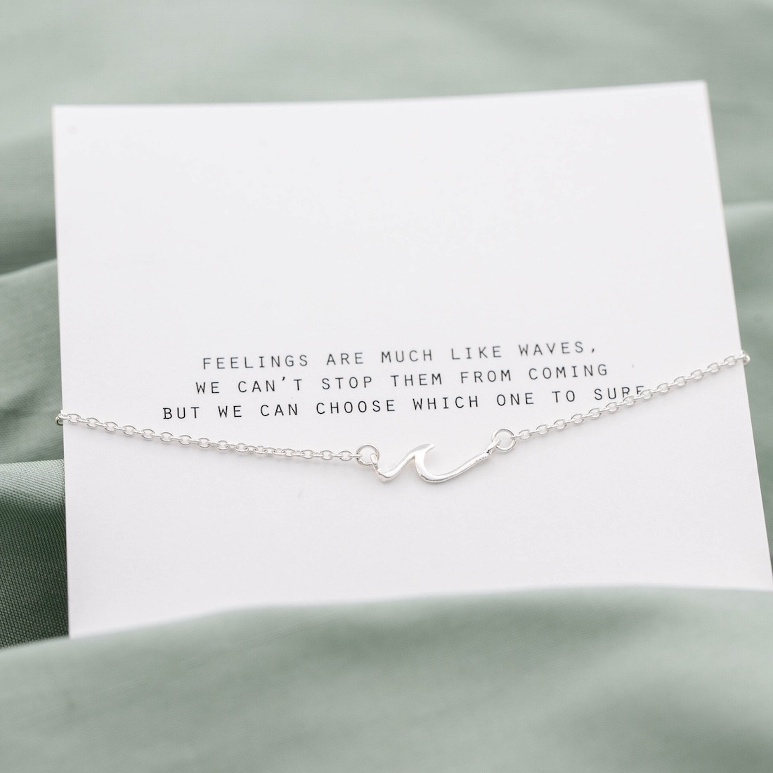 Silver bracelet small wave