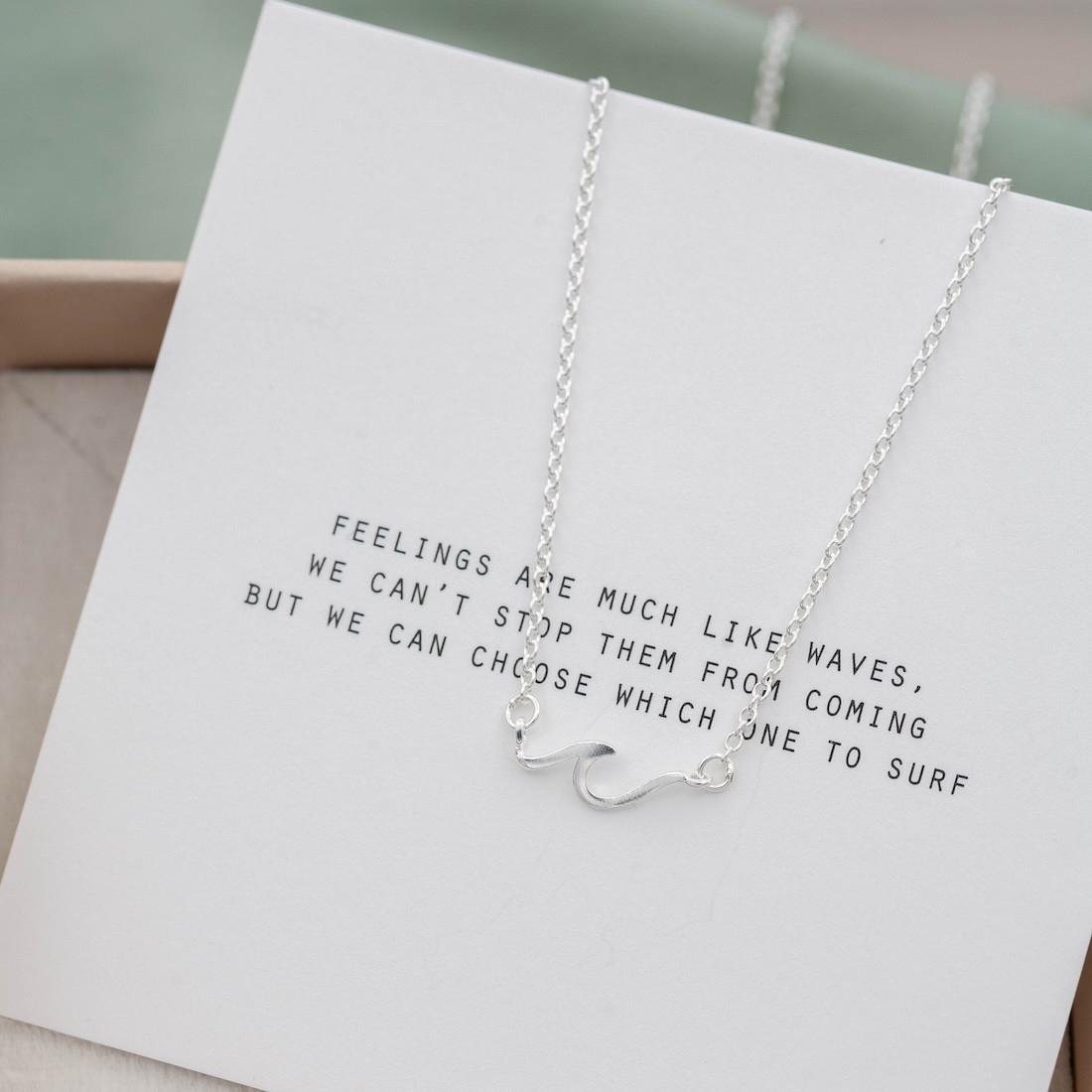Silver necklace small wave