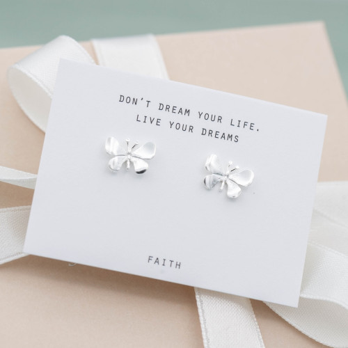 Silver earrings butterfly