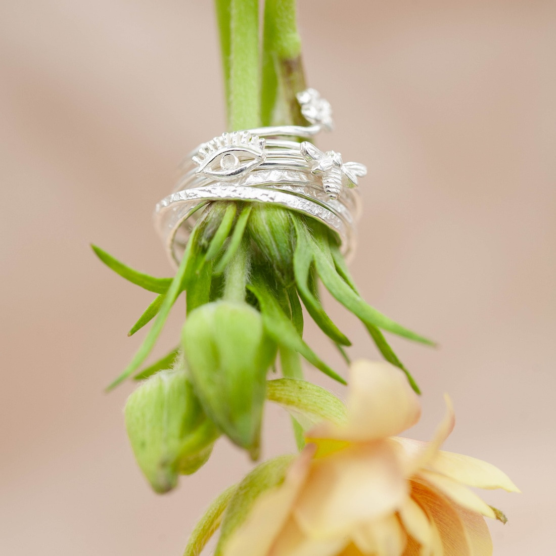 Silver ring small eye