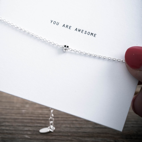 Silver bracelet small scull