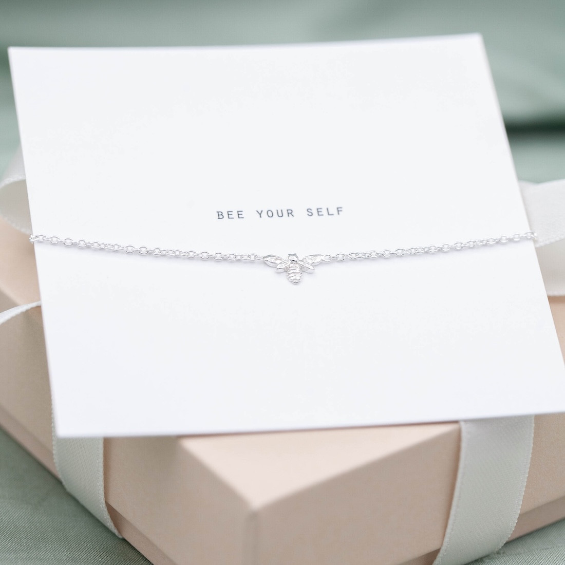 Silver bracelet bee your self