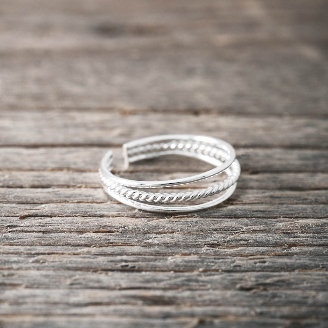 Silverring fingertopp 3 i 1