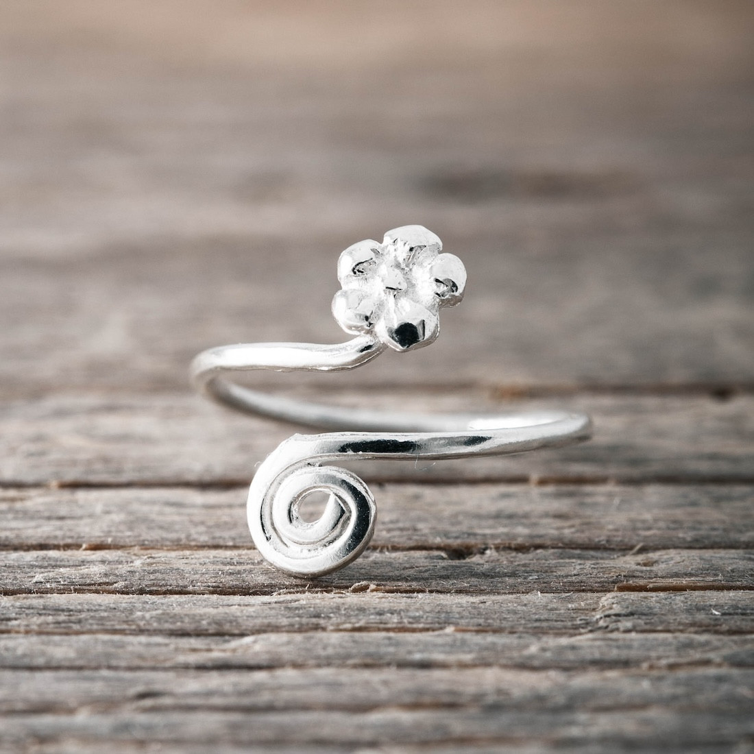 Silverring fingertopp blomma