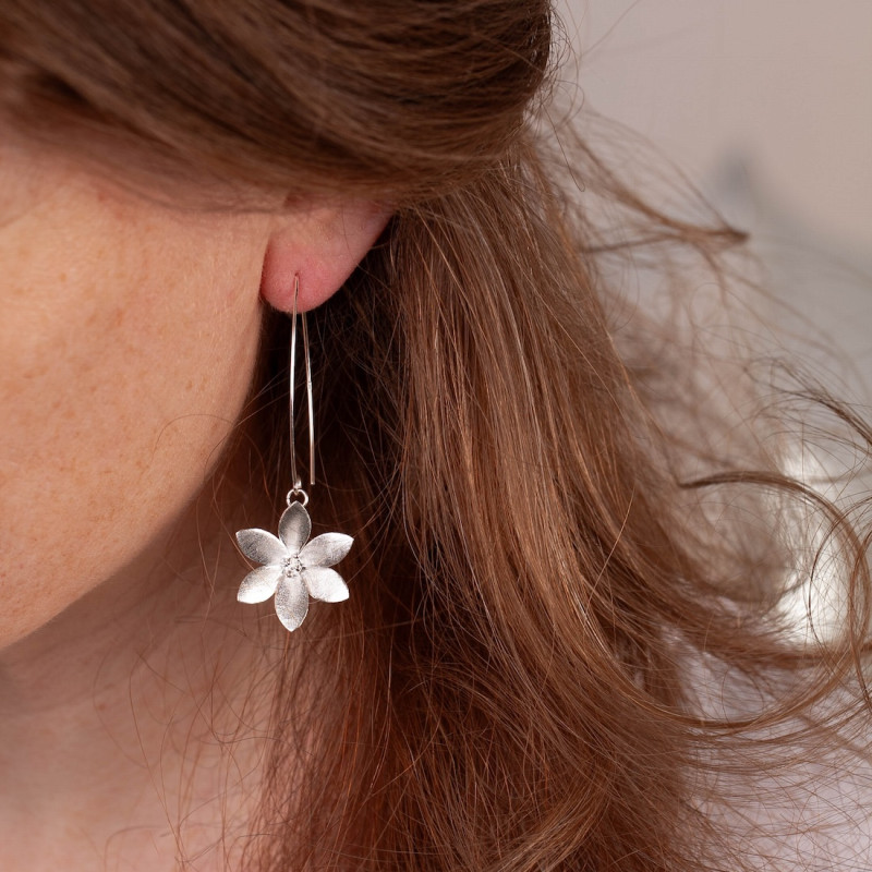 Silver earrings Bloom & Shine -big Flower