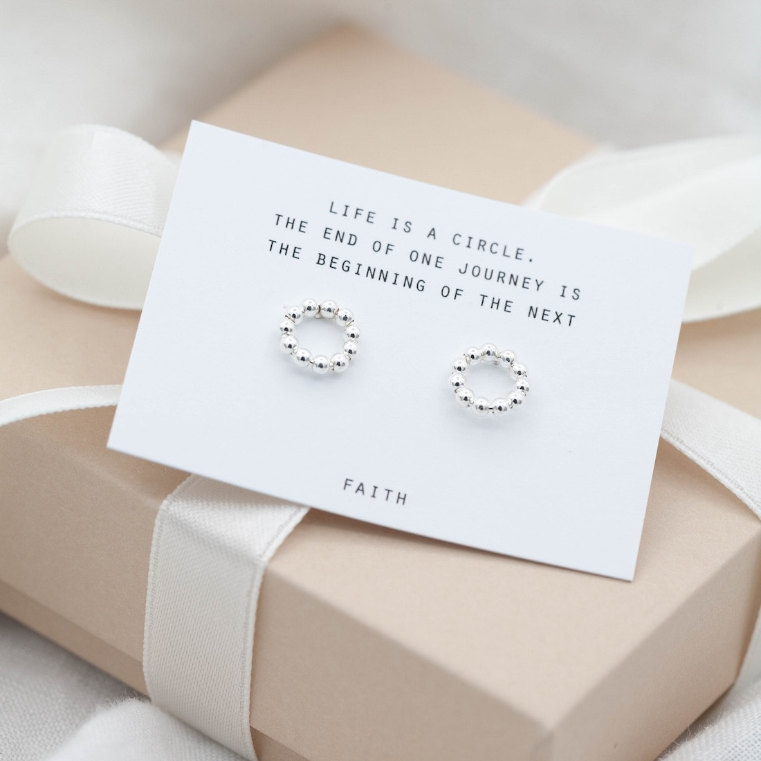 Silver earrings circle "dots"