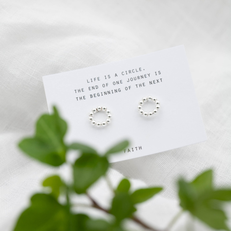 Silver earrings circle "dots"