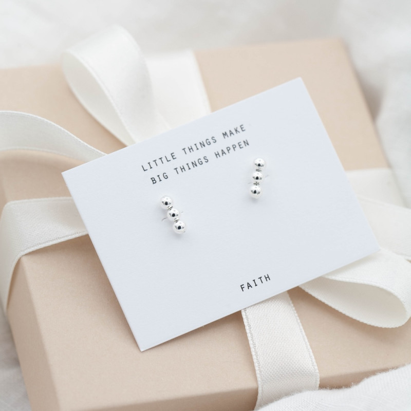 Silver earrings 3 balls