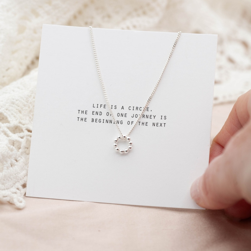 Silverhalsband cirkel m pluppar