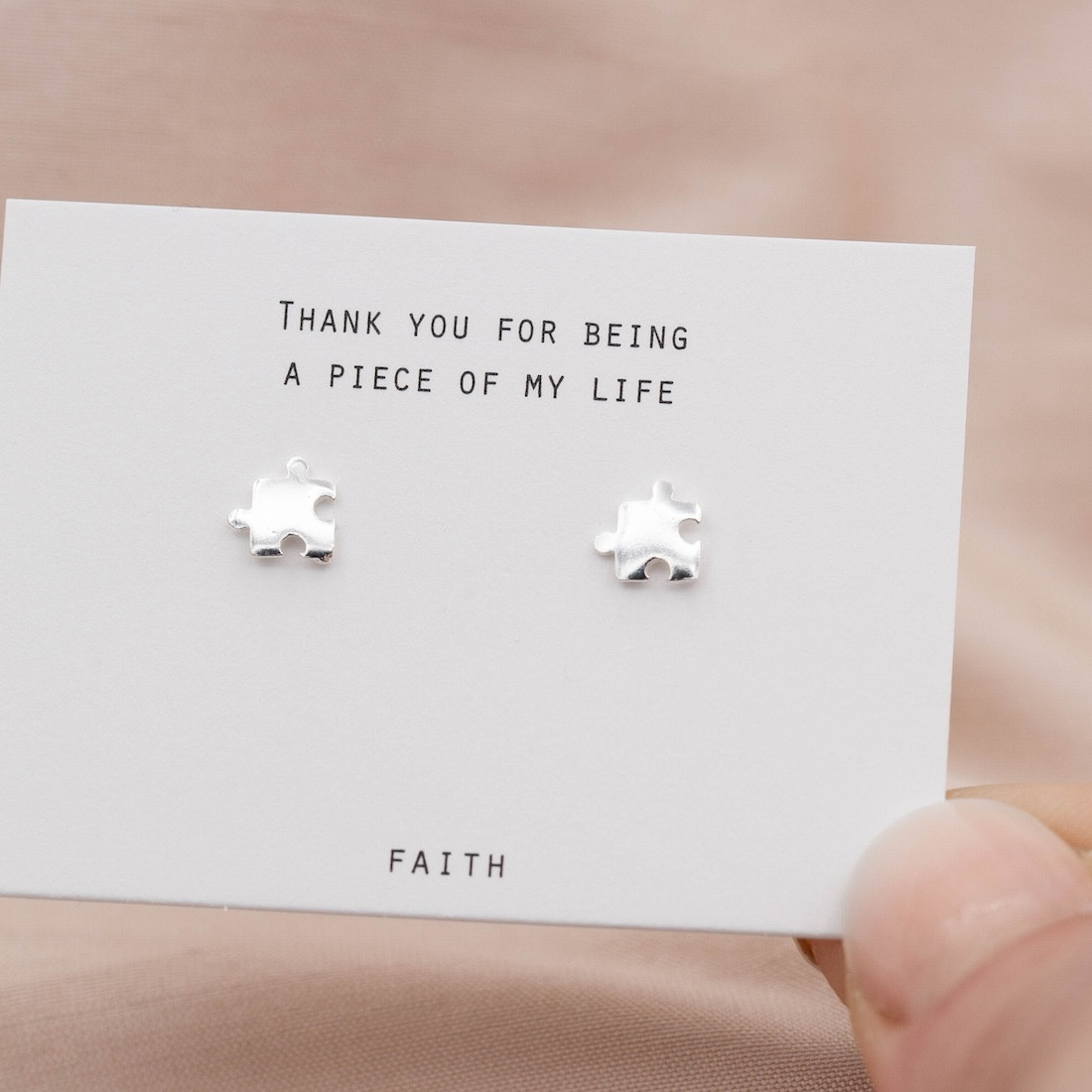 Silver earrings small puzzle