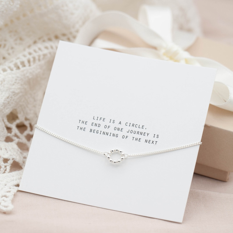 Silver bracelet circle with dots