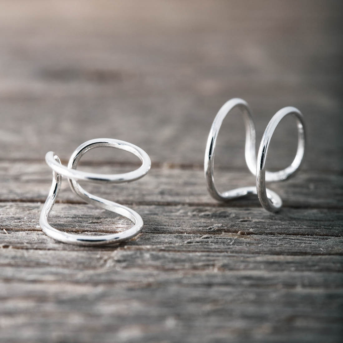 Silver earring ear cuff