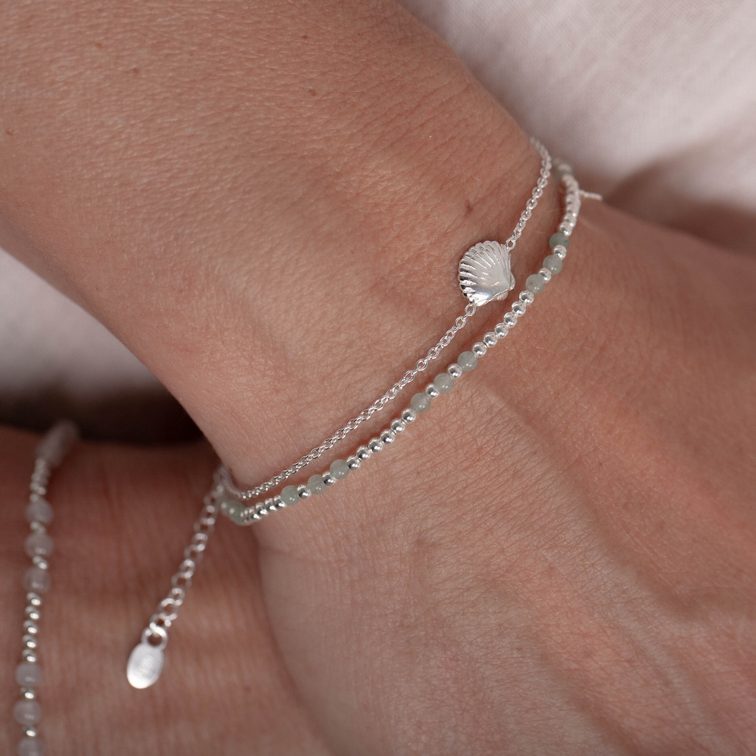 Silver bracelet jade