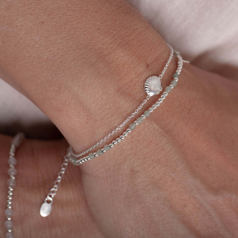 Silver bracelet jade