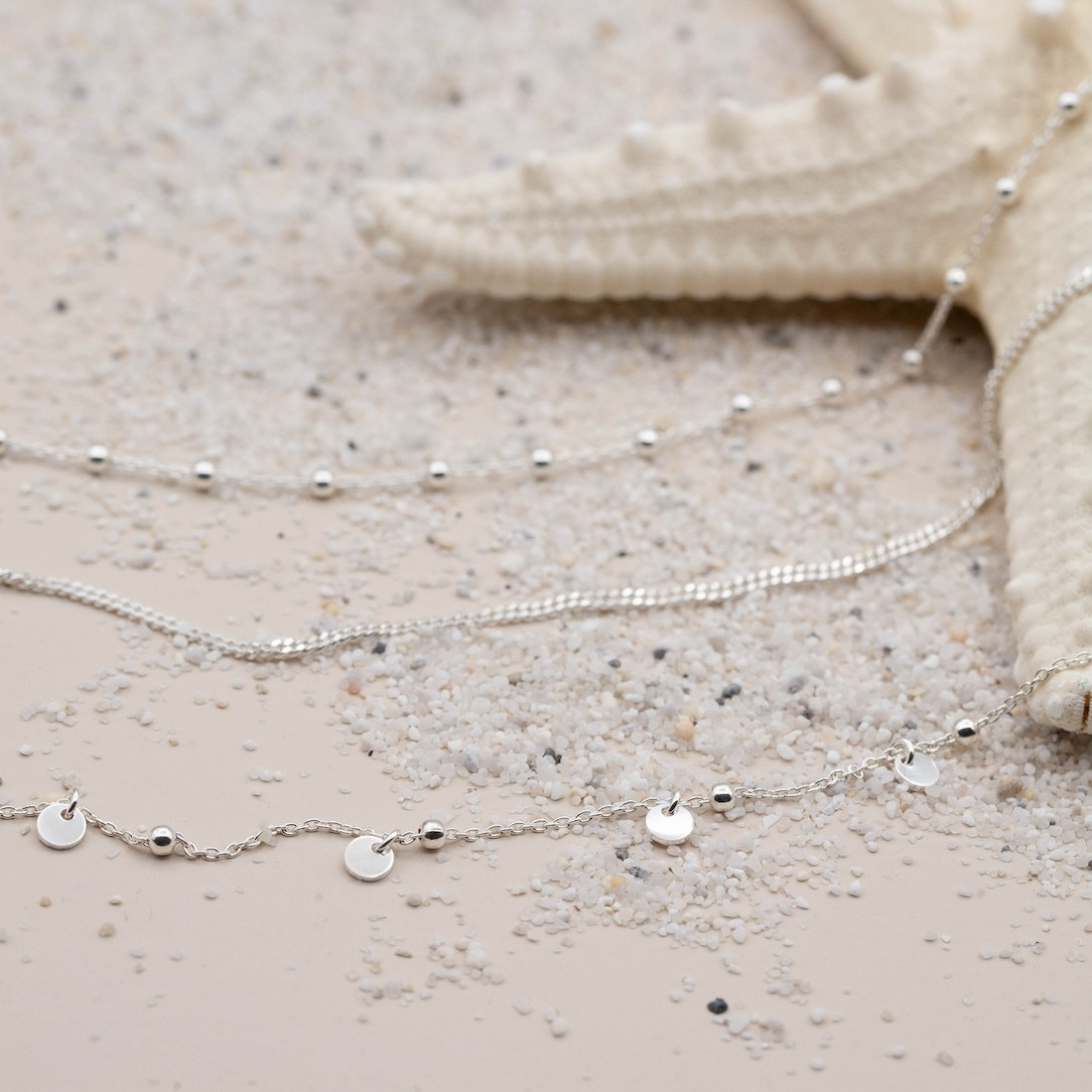 Ankle chain super thin chain with mini balls