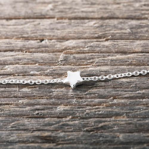 Silver anklet small star