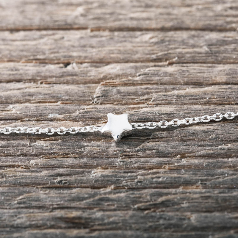 Silver anklet small star