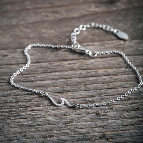 Silver bracelet small wave