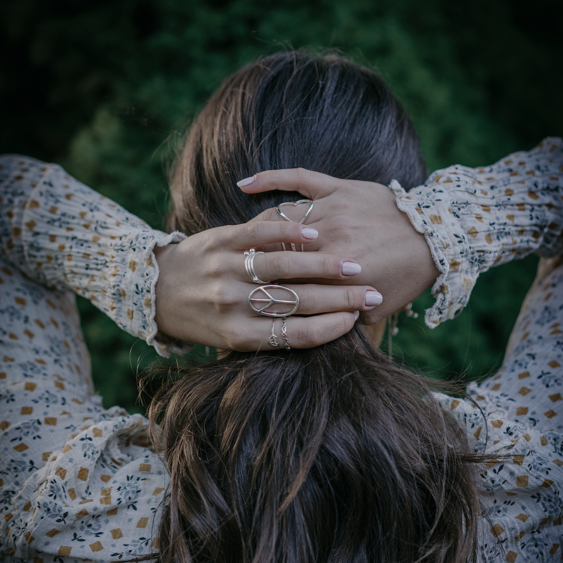 Silverring stor peace-oval