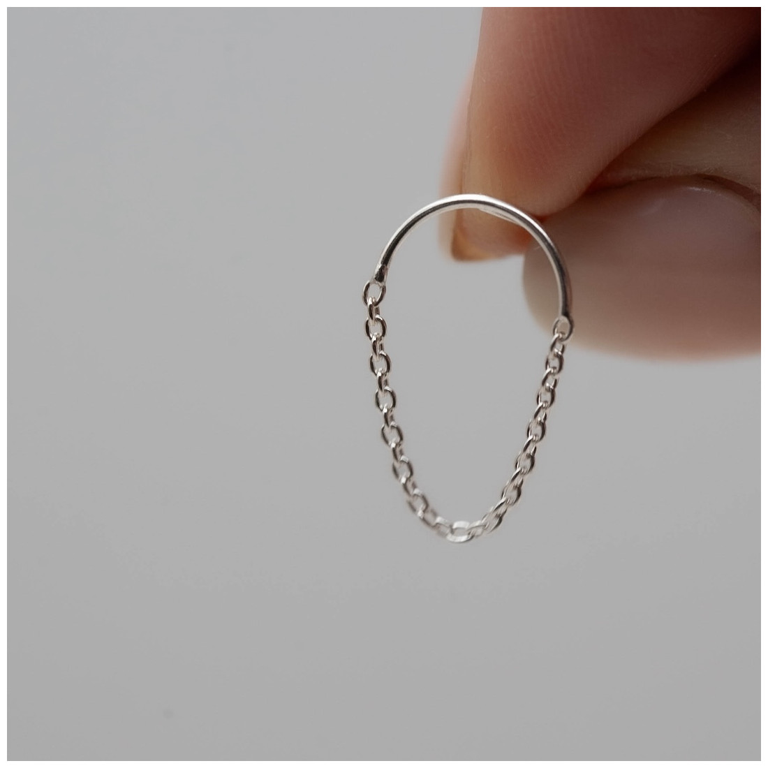 Silver earrings drop chain