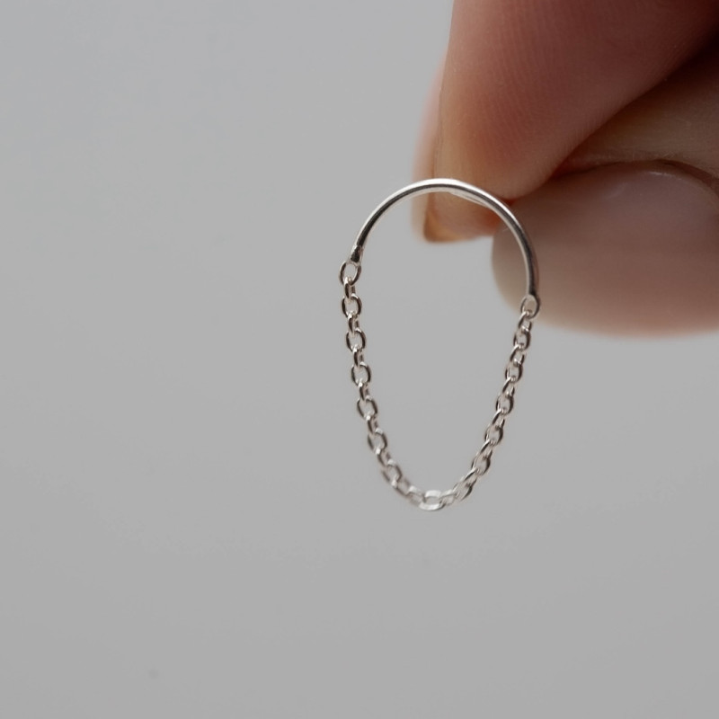 Silverörhängen drop chain