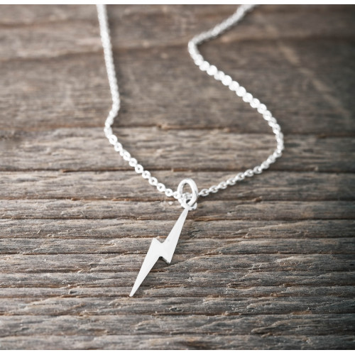 Silver Necklace -Lightning Bolt