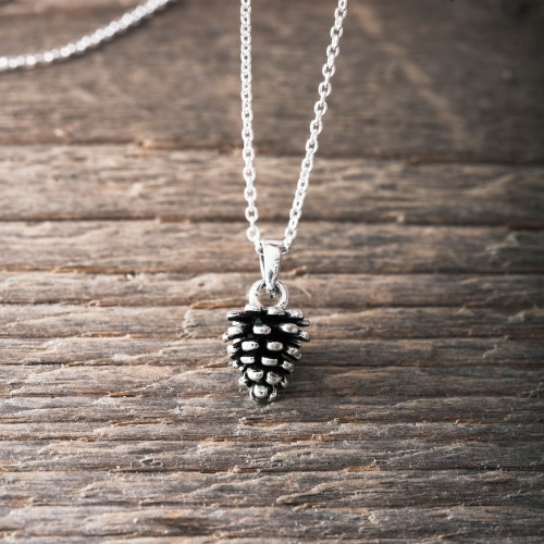 Silver Necklace -Pine Cone