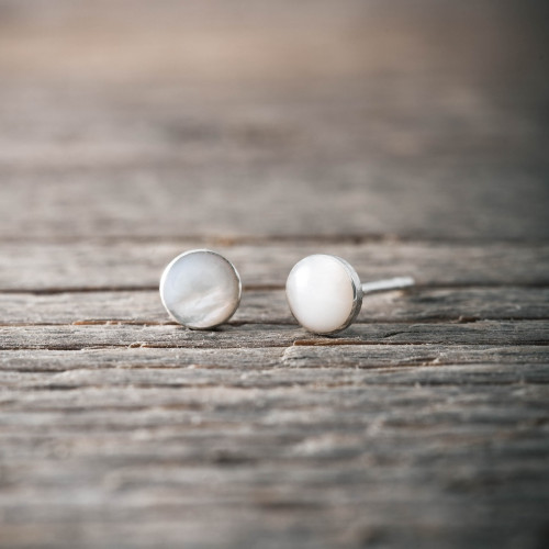 Silver Earrings -White Moonstone