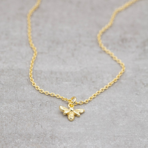 Gold necklace bee your self