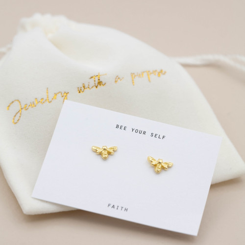 Gold earrings Bee Your Self