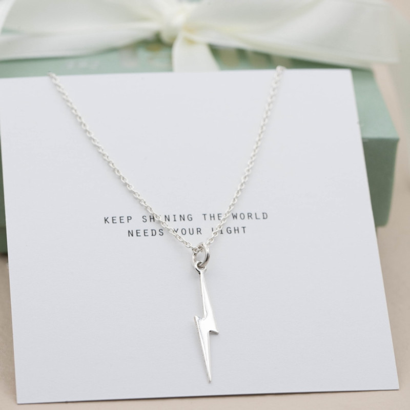 Silver Necklace -Lightning Bolt