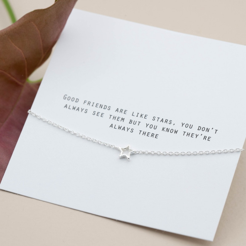 Silver Bracelet -Small Open Star