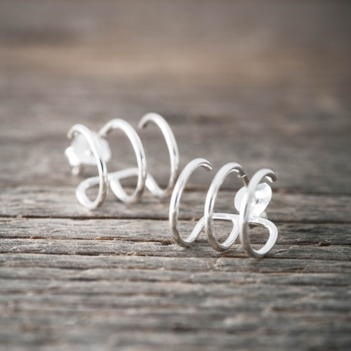 Silver earrings 3 in 1