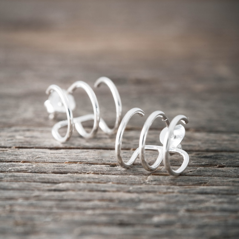 Silver earrings 3 in 1