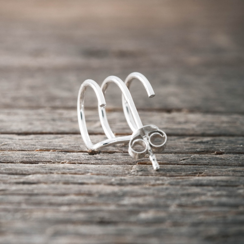 Silver earrings 3 in 1