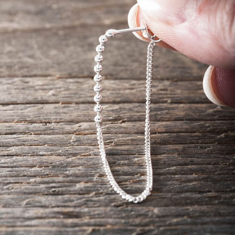 Silver Earrings -Dangling Silver Chain