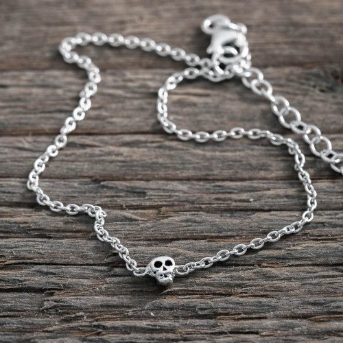 Silver bracelet small scull