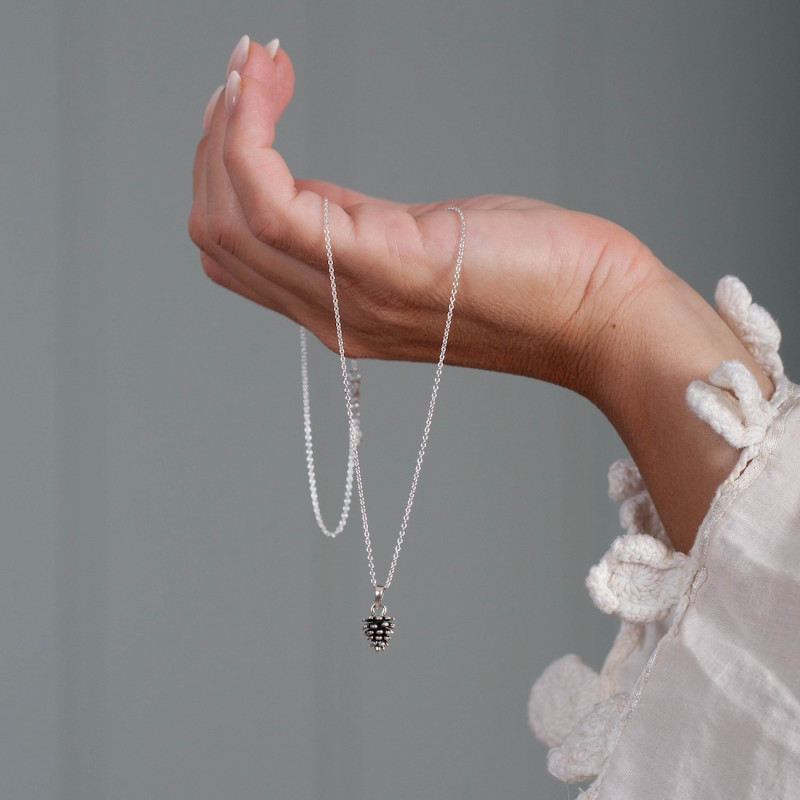 Silver Necklace -Pine Cone