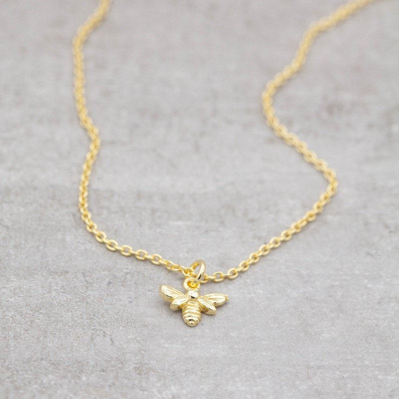 Gold necklace bee your self