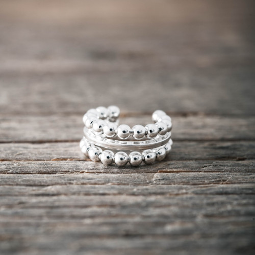 Silverörhänge ear cuff 3 i 1
