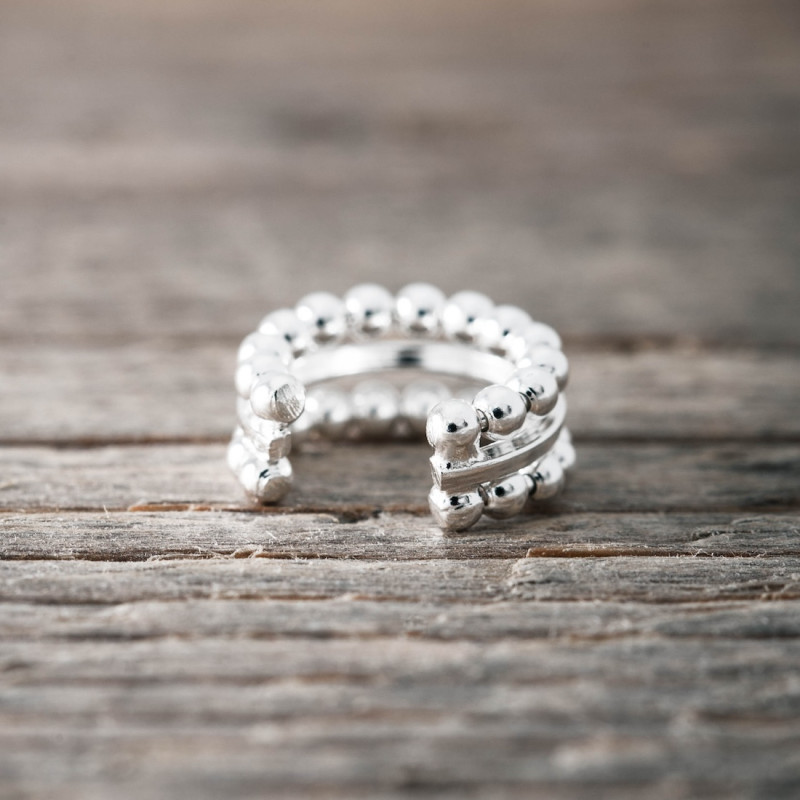 Silverörhänge ear cuff 3 i 1