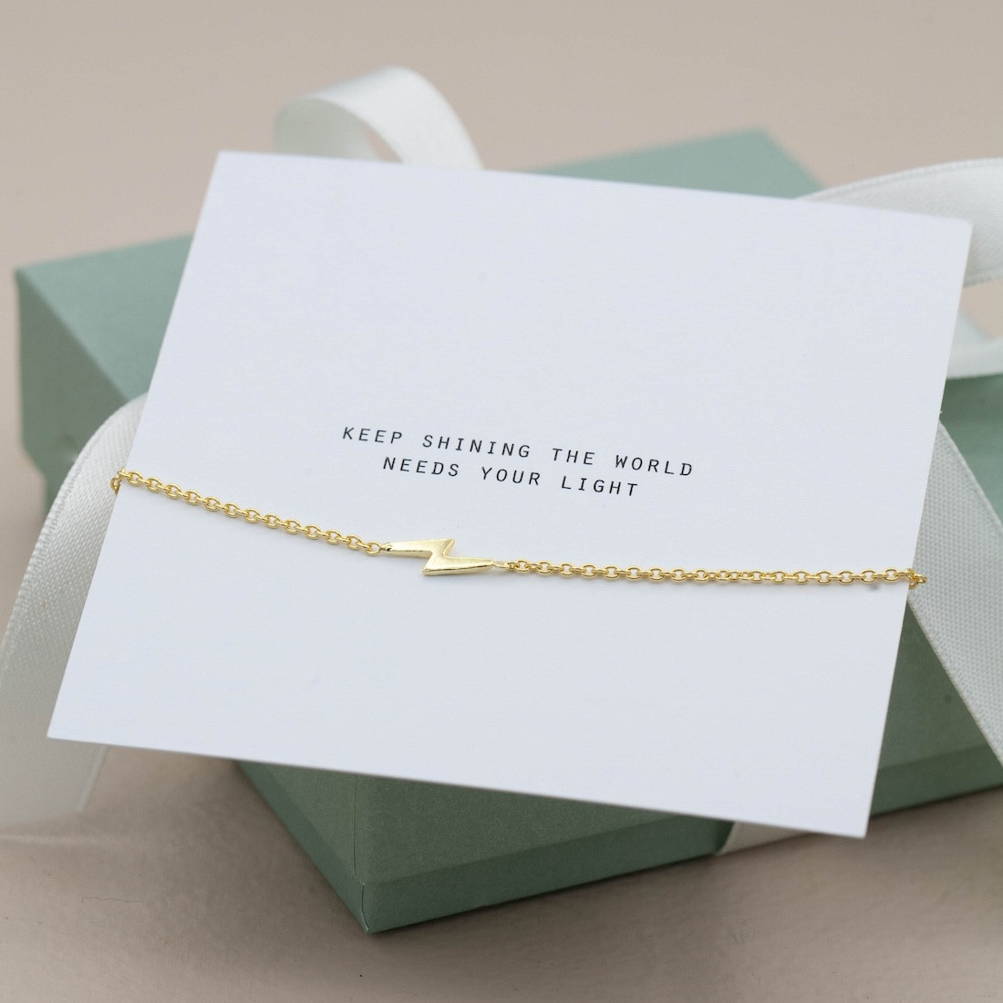 Gold bracelet lightning bolt