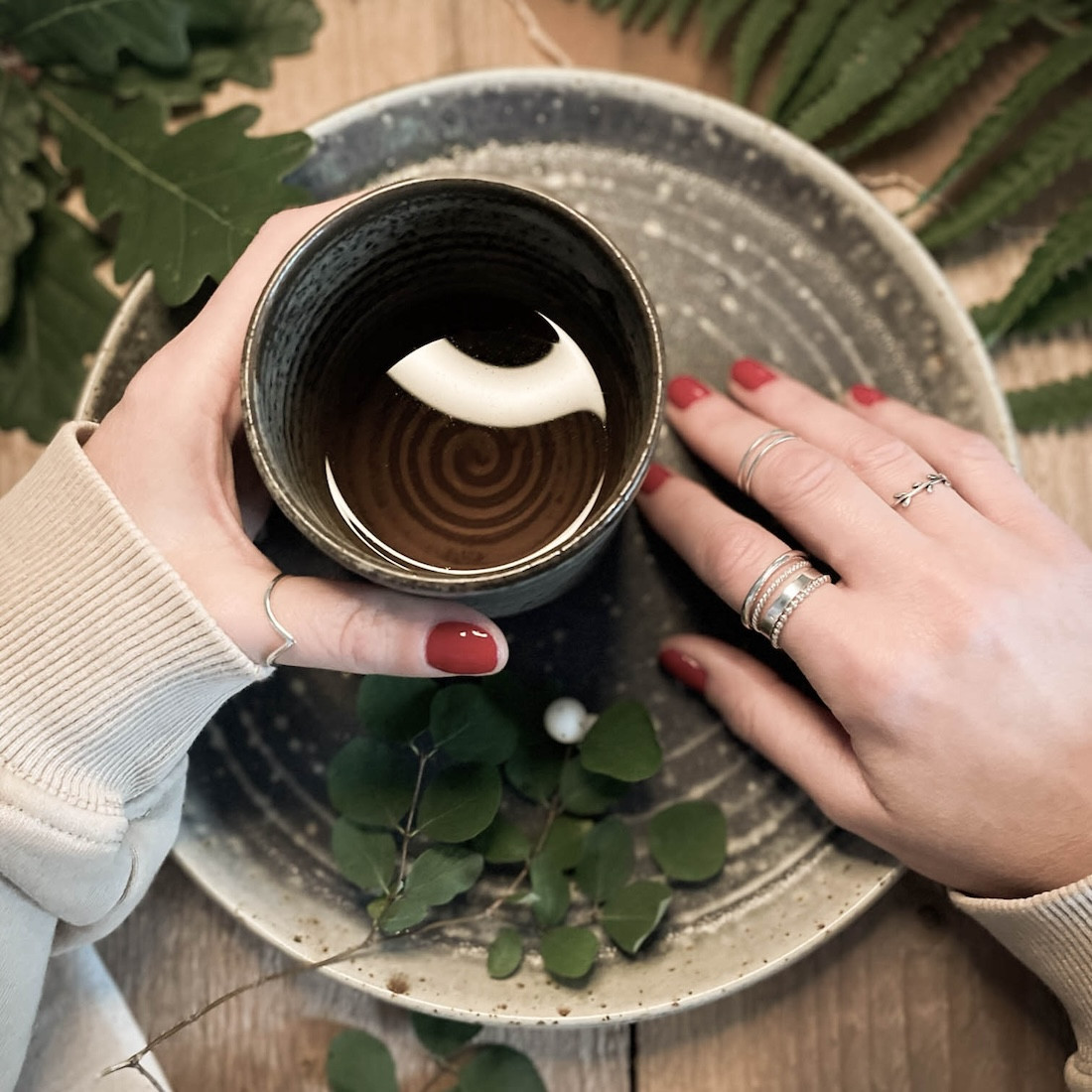 Silver ring- fingertip double