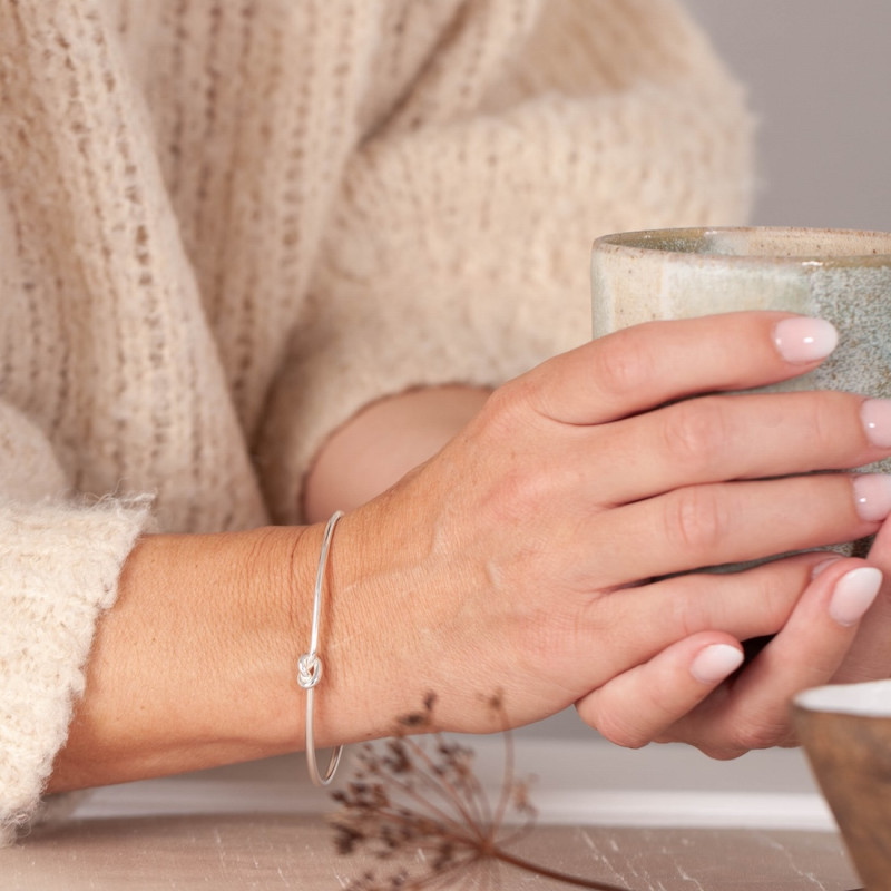Silver Bangle -Love knot